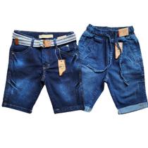 Combo 2 bermudas jeans juvenil meninos com lycra Tam 10 a 16 anos.