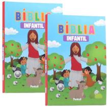 Combo 2 Bíblias Infantil Colorida + de 200 Ilustrações Arca de Noé Crianças Infantil Filhos Meninos Meninas Bebê - Igreja Cristã Amigo Evangélico