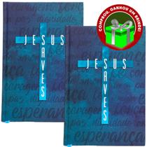 Combo 2 Bíblias Sagradas Jesus Saves Acf Letra Média Capa Dura
