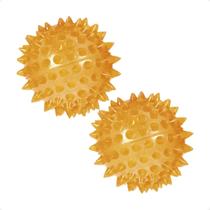 Combo 2 Bola TPR Brinquedo Jambo Espinho com Som Laranja - Tam. P