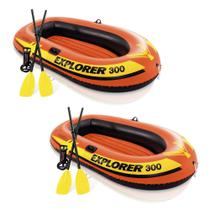 Combo 2 Botes Infláveis Explorer 300 Com Remos E Bomba Manual Intex 3 pessoas Combo 2 Botes Infláveis Explorer 300 Com Remos E Bomba Manual Intex 3 pessoas