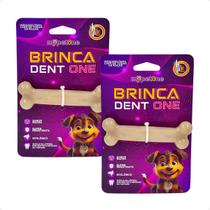 Combo 2 Brinquedo Osso Bamboo Brinca Dent One Sabor Bacon - I - Pequeno