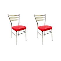 Combo 2 Cadeiras de COZINHA com reforço cromada assento grosso cor vermelho Combo 2 Cadeiras de COZINHA com reforço cromada assento grosso cor vermelho
