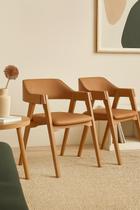 Combo 2 Cadeiras De Jantar Modernas Madeira Maciça Encosto Ergonômico