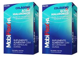 Combo 2 caixas Mobiflex Ha 60 Cápsulas Duras Myralis colágeno + acido hialuronico