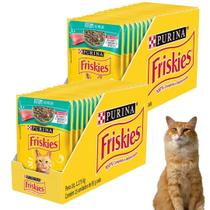 Combo 2 Caixas Sache Purina Friskies Ração Úmida Para Gatos De Todos Tamanhos Sabor Peixe Atum