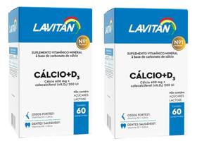 Combo 2 caixas Suplemento alimentar lavitan cálcio + D 60 comprimidos