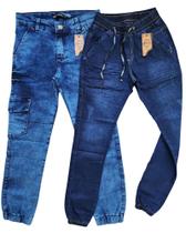 Combo 2 calças jeans masculina infantil menino com elastano Tam 10,12,14 e 16 anos.