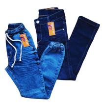Combo 2 calças jeans masculina infantil menino com elastano Tam 10,12,14 e 16 anos. - Jr Kids
