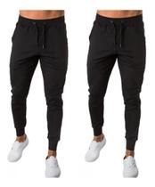 Combo 2 Calças Moletons Jogger Flanelados Punhos Elasticos