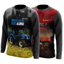 Combo 2 Camisas Agro Masculinas Manga Longa Proteção Uv Respirável Colheitadeira Milho Soja Boi