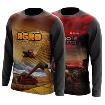 Combo 2 Camisas Agro Masculinas Manga Longa Proteção Uv Respirável Colheitadeira Milho Soja Boi