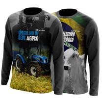Combo 2 Camisas Agro Masculinas Manga Longa Proteção Uv Respirável Colheitadeira Milho Soja Boi