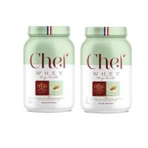 Combo 2 Chef Whey Protein Concentrado Paris 6 800g Chocolate Branco com Pistache - Sem Lactose Combo 2 Chef Whey Protein Concentrado Paris 6 800g Chocolate Branco com Pistache - Sem Lactose