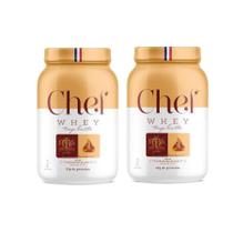 Combo 2 Chef Whey Protein Concentrado Paris 6 800g Doce de Leite - Sem Lactose