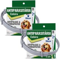 Combo 2 Coleira World Veterinária Dug's 17g Antipulgas para Cães - 56cm