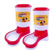 Combo 2 Comedouro Automático Alimenta Pet One - Vermelho
