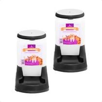 Combo 2 Comedouro Pratico Alvorada 3 Litros - Preto