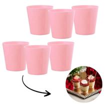 Combo 2 Copinho Ceia Rosa 10ml C/50 Sobremesa Festa Doces