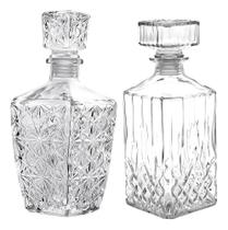 Combo 2 Decanter Frasco Decoração Cristal Whisky Licor Combo 2 Decanter Frasco Decoração Cristal Whisky Licor