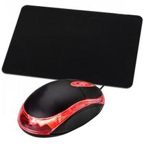 Combo 2 em 1 Mouse de 1000 DPI Mais Mouse Pad Antiderrapante de 18x22
