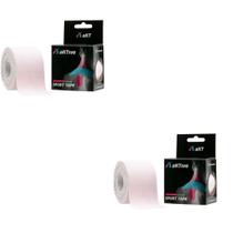 Combo 2 Fita Tapping Bandagem 5x5cm Rosa Bebê Aktive