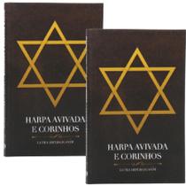 Combo 2 Harpas Avivadas e Corinhos Capa Brochura Letra Hipergigante Estrela de Davi Hinário Evangélico Cristã Evangélica Gospel Índice Crente Feminina