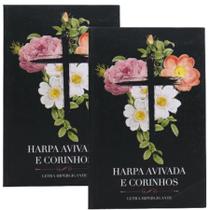 Combo 2 Harpas Avivadas e Corinhos Capa Brochura Letra Hipergigante Flores Cruz Hinário Evangélico Cristã Evangélica Gospel Índice Crente Feminina