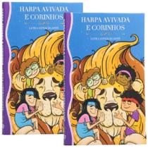 Combo 2 Harpas Avivadas e Corinhos Capa Brochura Letra Hipergigante Turminha Leão Hinário Evangélico Cristã Evangélica Gospel Índice Crente Feminina