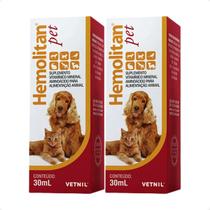 Combo 2 Hemolitan Pet Gotas Suplemento Vetnil - 30ml