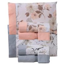Combo 2 Jogo Cama Lençol Queen California 4 Peças Salmão