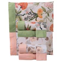 Combo 2 Jogo Cama Lençol Queen California 4 Peças Verde