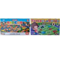 Combo 2 Jogos ( Mini Blocos Monta Monta Caixa C/44 Peças + Jogo De Futebol De Botão Com 2 Times ). - Mini Toys