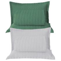 Combo 2 Kit Cobre Leito Colcha Monaco Queen Dupla Face Verde