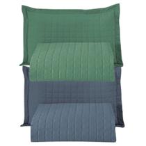Combo 2 Kit Cobre Leito Colcha Monaco Solteiro Dupla Face Verde Azul 100% Poliéster