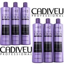 Combo 2 Kit Escova Progressiva Cadiveu Plástica dos Fios Selagem Térmica 3x1000ml