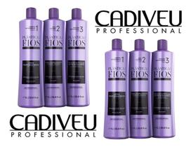 Combo 2 Kit Escova Progressiva Cadiveu Plástica dos Fios Selagem Térmica 3x1000ml