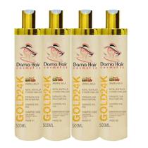 Combo 2 Kit Gold 24K Dama Hair Shampoo E Condicionador 500Ml