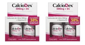 Combo 2 Kits Calciodex Cálcio 500MG + vitamina D3 (240 Cápsulas)