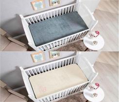 Combo 2 Lençóis Plush De Berço Tecido Manta Soft Com Elástico
