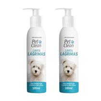 Combo 2 Limpa Lagrimas Pet Clean - 100ml