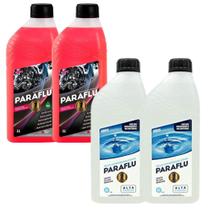 Combo 2 litros aditivo radiador concentrado rosa paraflu + 2 litros água desmineralizada alta pureza paraflu