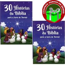 Combo 2 Livros 30 Histórias da Bíblia Para a Hora de Dormir Ilustrada Infantil SBN