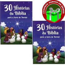 Combo 2 Livros 30 Histórias da Bíblia Para a Hora de Dormir Ilustrada Infantil SBN