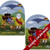 Combo 2 Livros Amigos do Criador: Noé e sua Arca Ilustrada Infantil SBN Crianças Infantil Evangélico Filhos Meninos Bebê Cristão Família Gospel