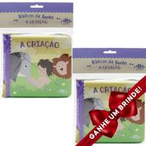 Combo 2 Livros Bíblicos de Banho A Criação Ilustrada Infantil SBN Crianças Infantil Evangélico Filhos Meninos Bebê Cristão Família Gospel Igreja