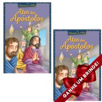 Combo 2 Livros Clássicos da Bíblia: Atos dos Apóstolos Infantil SBN Crianças Infantil Evangélico Filhos Meninos Bebê Cristão Família Gospel Igreja