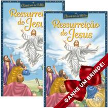 Combo 2 Livros Clássicos da Bíblia: Ressurreição de Jesus Infantil SBN Crianças Infantil Evangélico Filhos Meninos Bebê Cristão Família Gospel