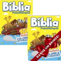 Combo 2 Livros Colorir & Atividades: Bíblia - Passatempos Infantil SBN Crianças Infantil Evangélico Filhos Meninos Bebê Cristão Família Gospel