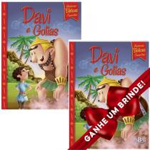 Combo 2 Livros Histórias Bíblicas Favoritas: Davi e Golias Ilustrada Infantil SBN Crianças Infantil Evangélico Filhos Meninos Bebê Cristão Família